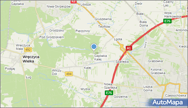 mapa Gajówka Kalej, Gajówka Kalej na mapie Targeo